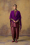 Goonj purple georgette stole