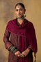 Goonj wine printed silk stole