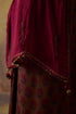 Goonj wine printed silk stole