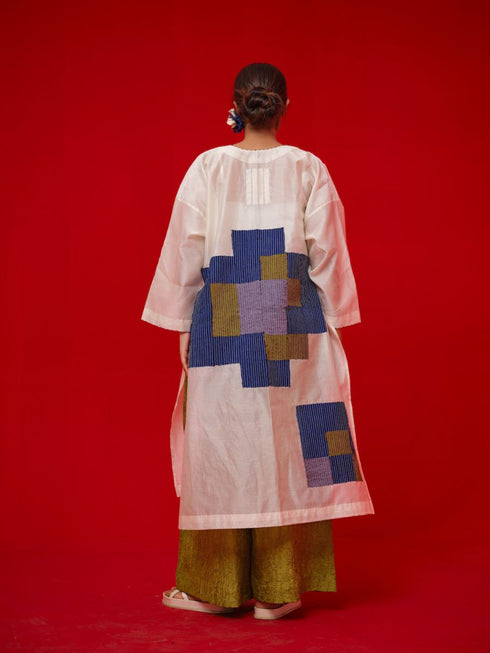 Grace ivory and blue tunic