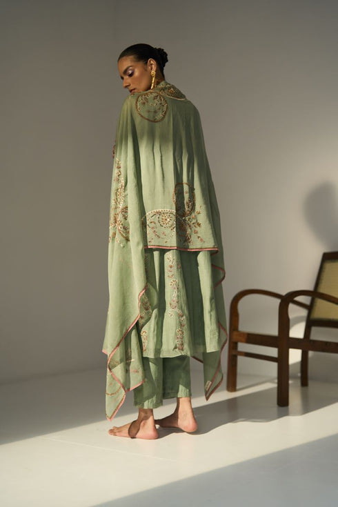 Green husna dupatta