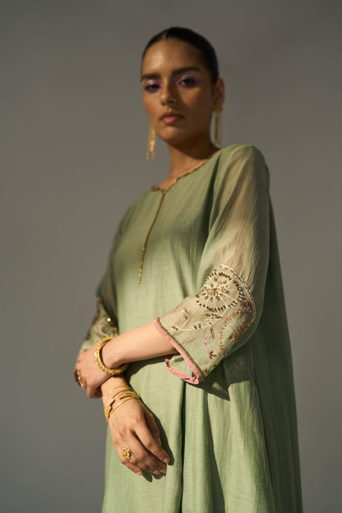 Green husna kurta with pants