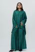 Greenish blue kaftan kurta with broad pants