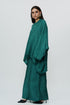 Greenish blue kaftan kurta with broad pants