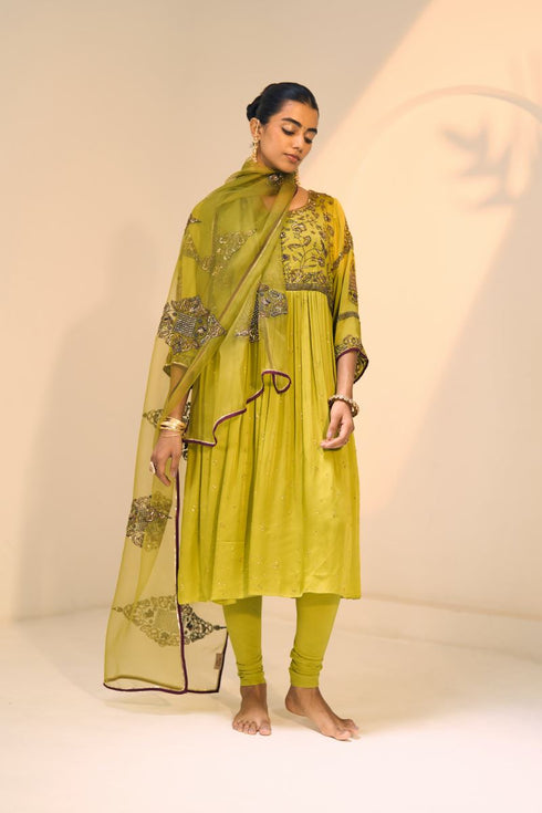 Green lavanya dupatta