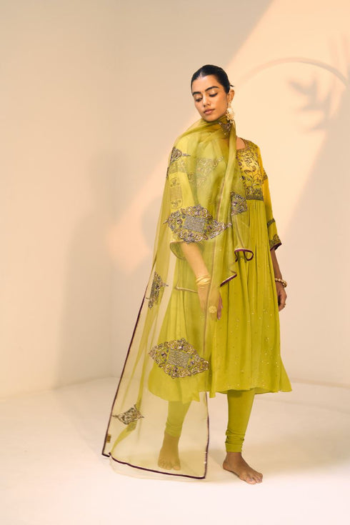 Green lavanya dupatta