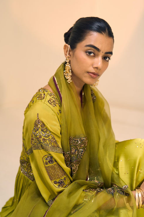 Green lavanya dupatta