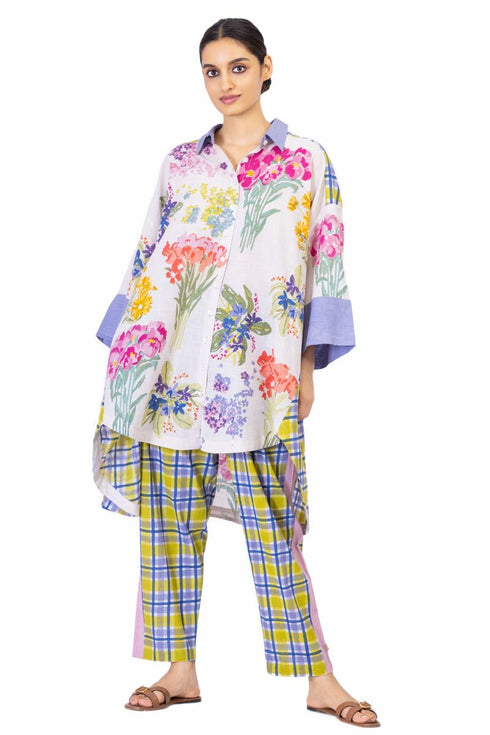 Greg ivory floral shirt