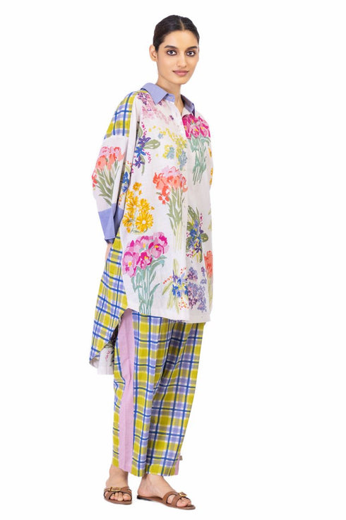 Greg ivory floral shirt