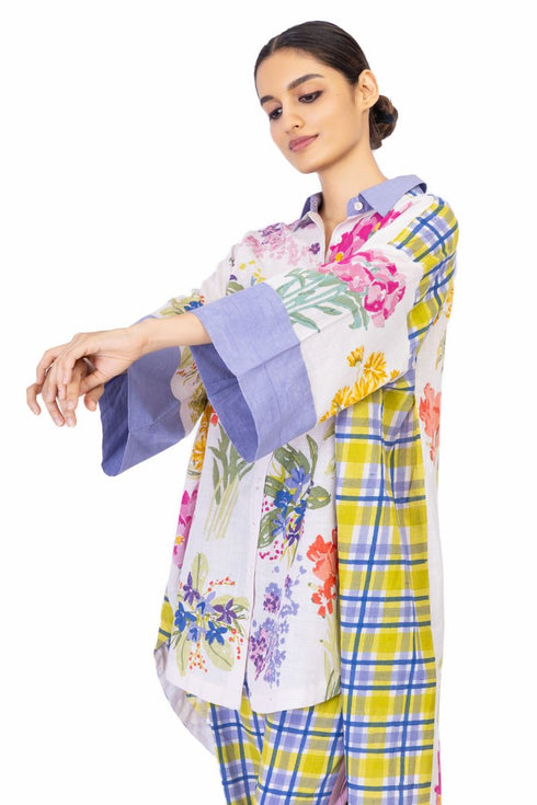 Greg ivory floral shirt