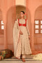 Gulal beige and red anarkali set