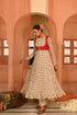 Gulal beige and red anarkali set