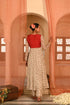 Gulal beige and red anarkali set