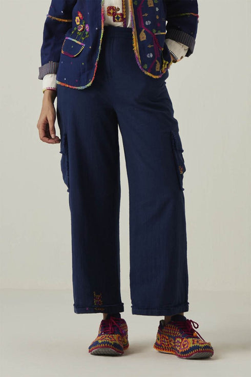 Gulzaar blue cargo pants