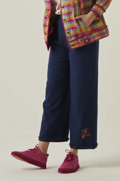 Gulzaar blue frayed pants