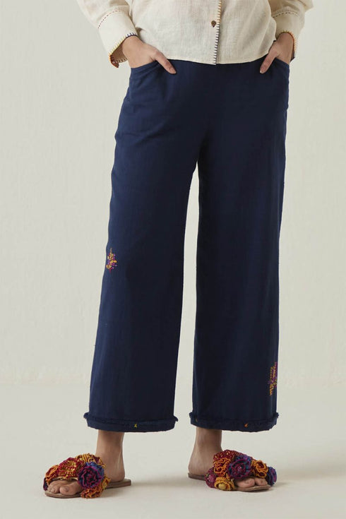Gulzaar blue frayed pants