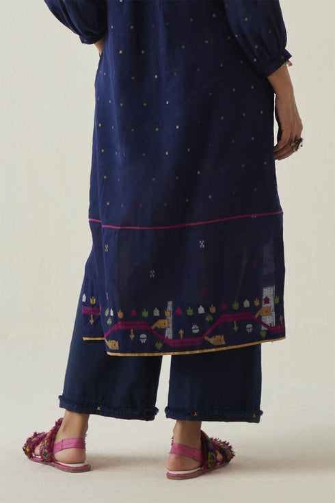 Gulzaar blue frayed pants