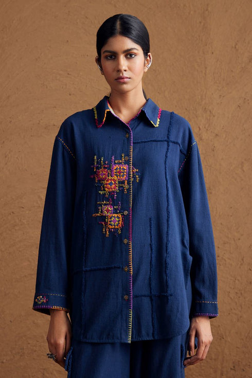 Gulzaar blue long shirt