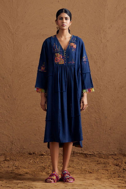 Gulzaar blue yoke dress