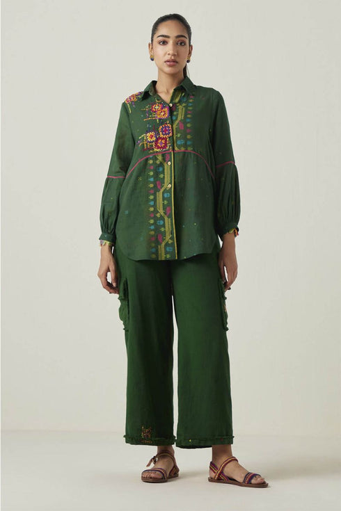 Gulzaar green cargo pants