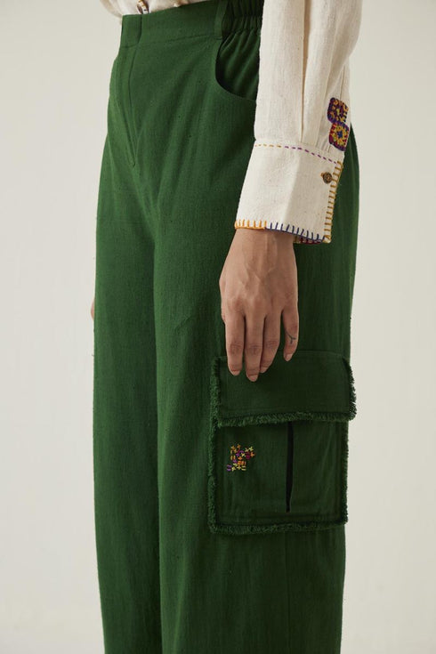 Gulzaar green cargo pants