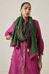 Gulzaar green frayed stole