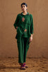 Gulzaar green high low shirt