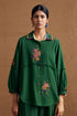 Gulzaar green high low shirt