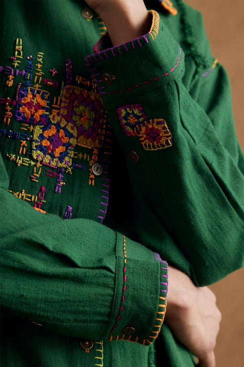 Gulzaar green long shirt