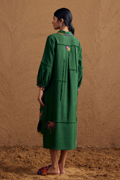 Gulzaar green shirt dress