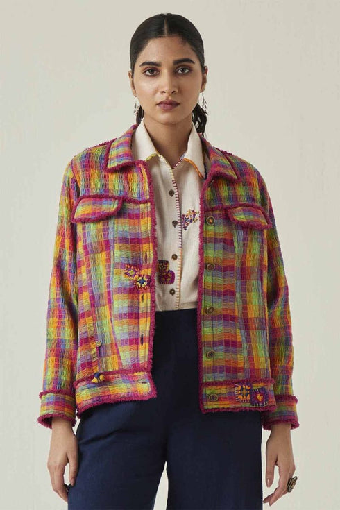 Gulzaar multicolor smocked jacket
