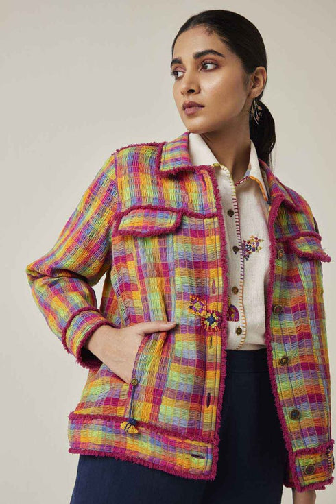 Gulzaar multicolor smocked jacket