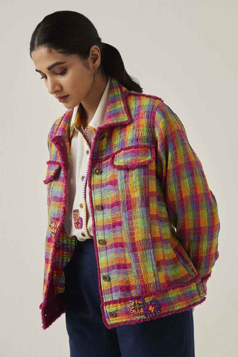 Gulzaar multicolor smocked jacket