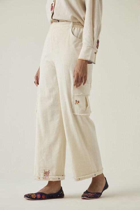 Gulzaar off-white cargo pants