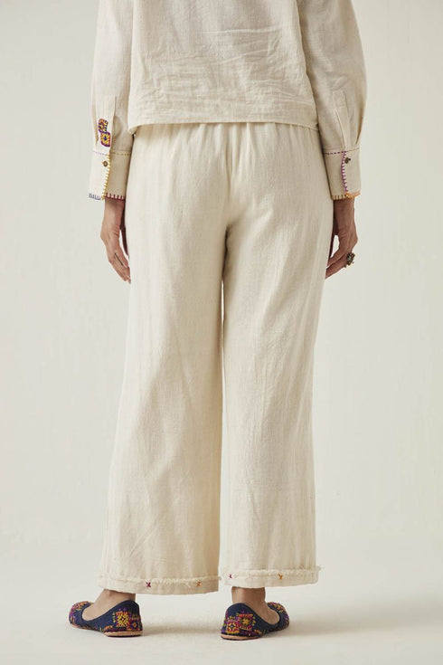 Gulzaar off-white frayed pants