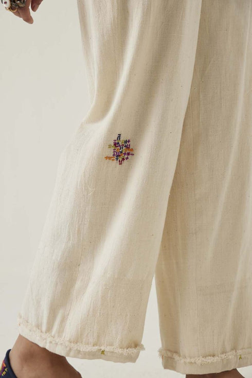 Gulzaar off-white frayed pants