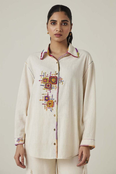 Gulzaar off-white long shirt