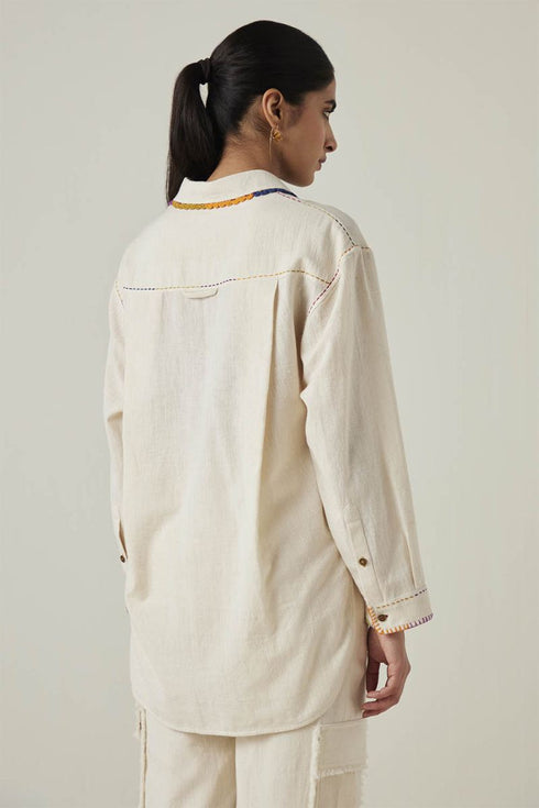 Gulzaar off-white long shirt