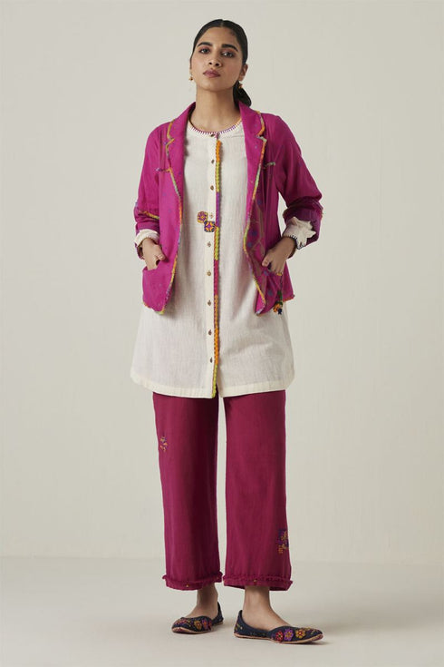Gulzaar pink frayed pants