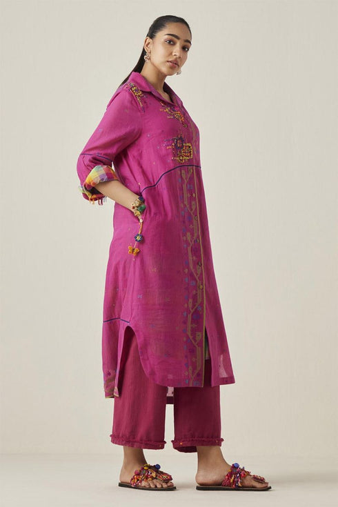Gulzaar pink frayed pants