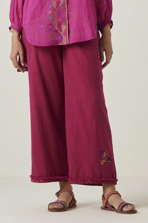 Gulzaar pink frayed pants