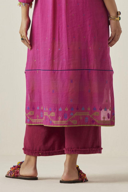 Gulzaar pink frayed pants