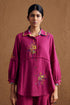 Gulzaar pink high low shirt