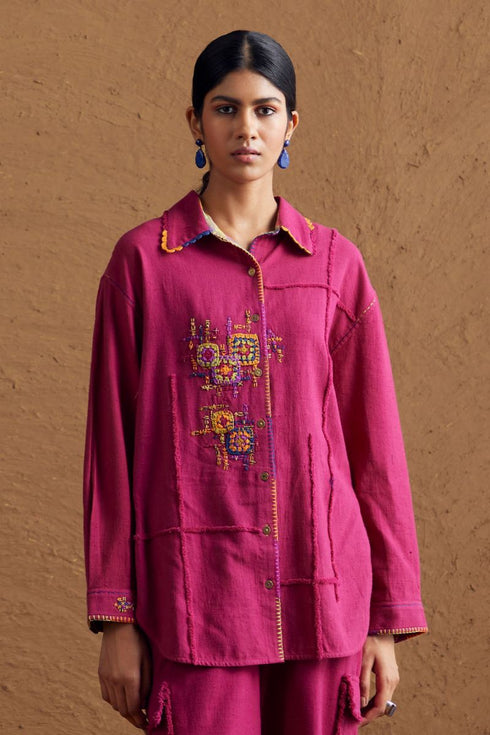 Gulzaar pink long shirt