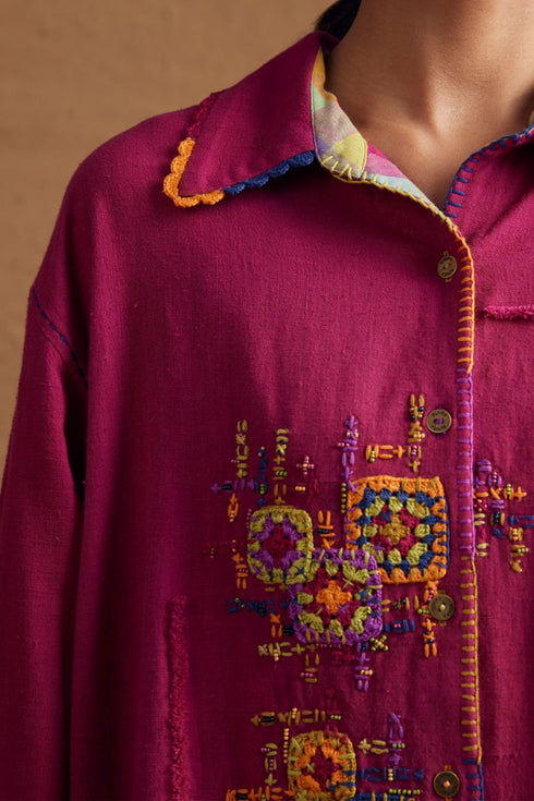 Gulzaar pink long shirt