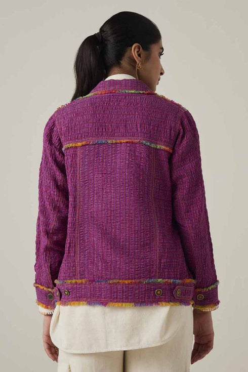 Gulzaar pink smocked jacket