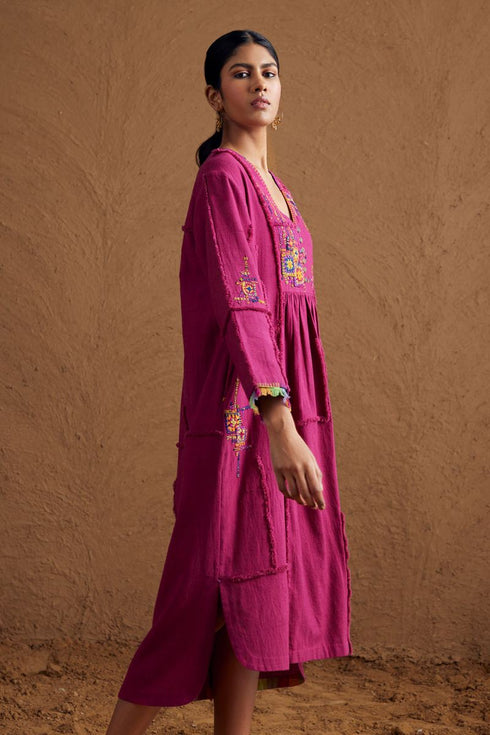 Gulzaar pink yoke dress