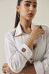 Gulzaar white crop shirt