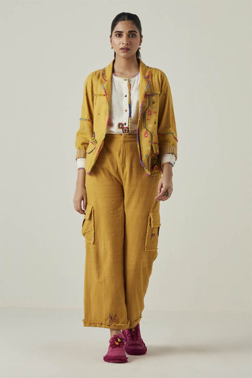 Gulzaar yellow cargo pants