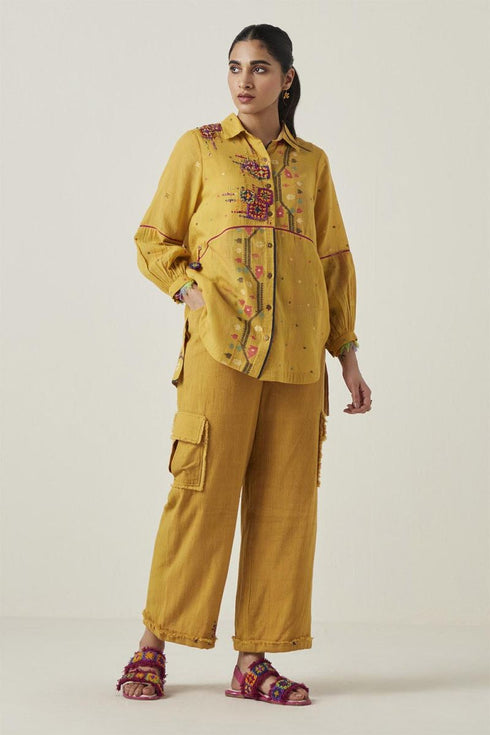 Gulzaar yellow cargo pants